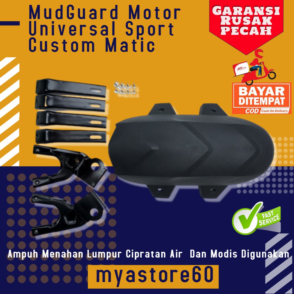 MudGuard Mud Guard Spakbor Motor Universal CBR Ninja Custom Aerox Mudguard Motor Belakang Besi