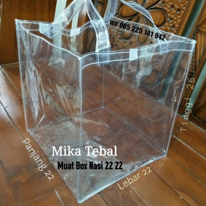 

PROMO Tas Full Mika Transparan Souvenir Goodie Bag Ukuran P 22 L 22 T 26