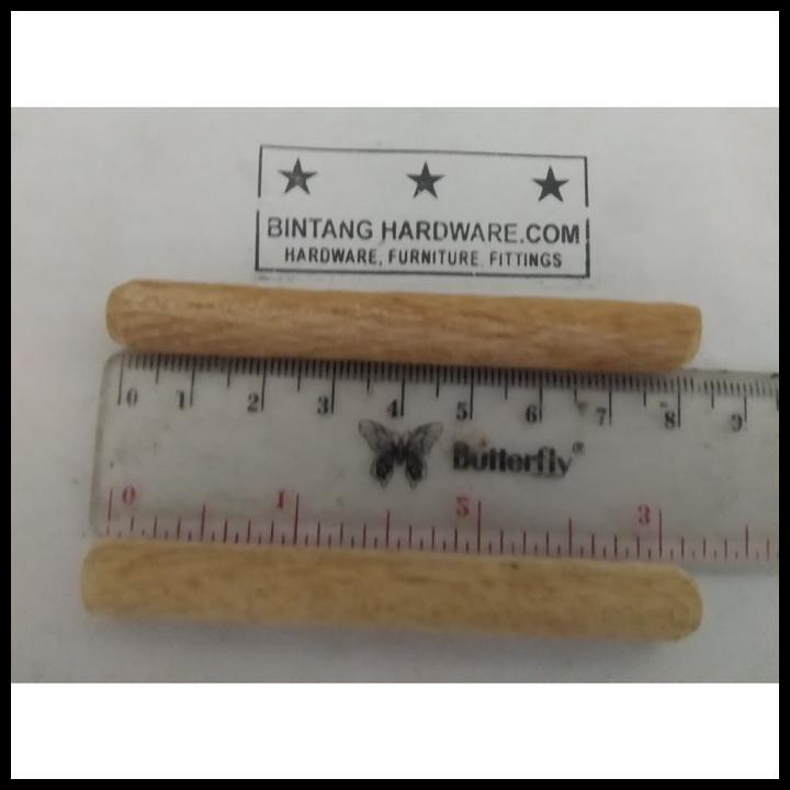 Dowel Kayu Bulat Ulir 10X80Mm Pin Stik Paku Pasak Kayu Furniture /Pcs