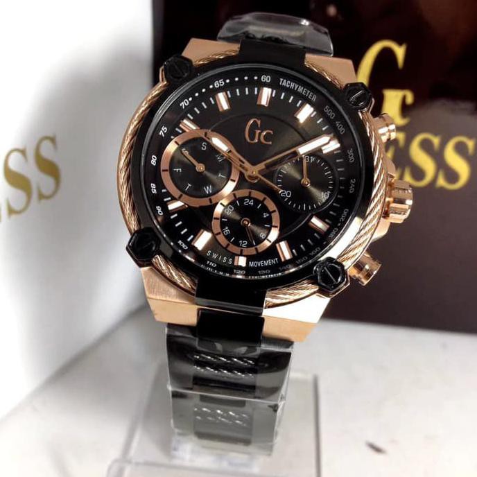 TERLARIS JAM TANGAN GC GUESS Y25003G2 BLACK COLLECTION ORIGINAL