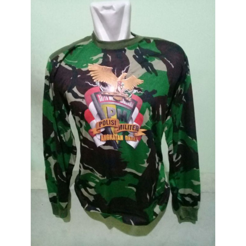 Kaos Bantalan Loreng PM |kaos Loreng PM lengan panjang|Kaos penembak loreng POLISI MILITER