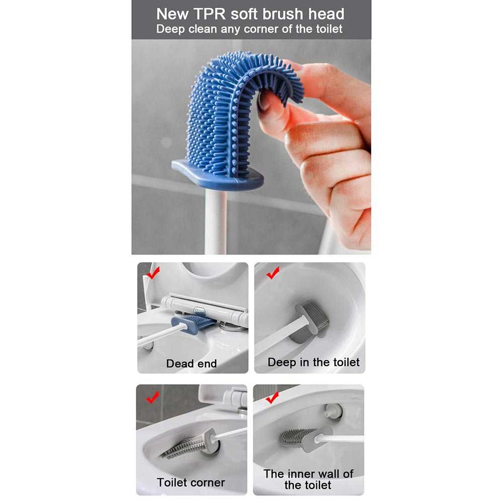 TD-DDG BOUSSAC Sikat Toilet Kamar Mandi TPR Silicone Bathroom Brush - HS-338