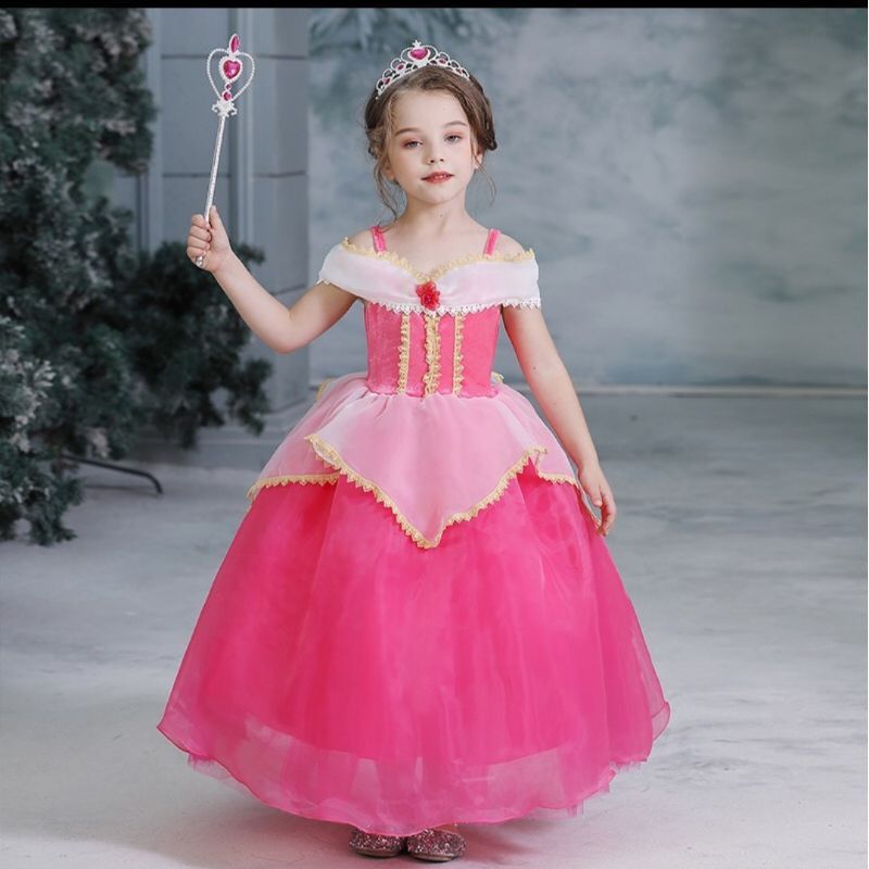 Gaun Pesta Anak Princess Aurora/Kostum Princess Anak Perempuan Aurora Princess