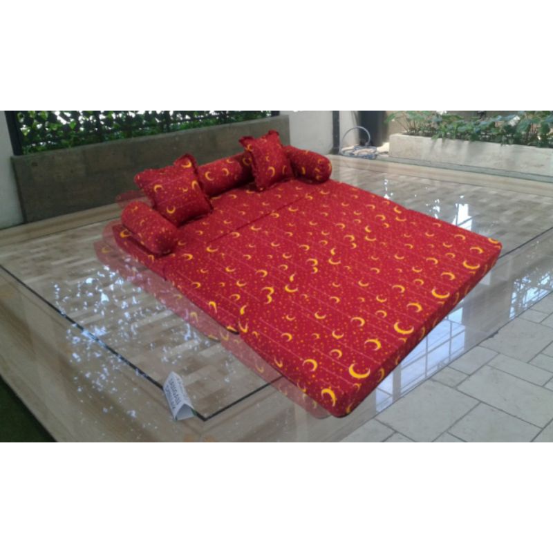 Sofa Bed Kasur Lipat Praktis Multi Fungsi Merah