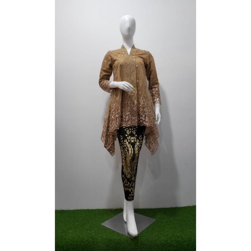 Setelan tunik Tulle busui//kebaya pesta modern//kebaya busui Sage gren//kebaya pesta cantik//kebaya tunangan