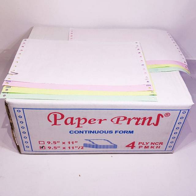 

Continuous Form 9.5 x 11/2 4ply Bagi 2 Paper Pryns