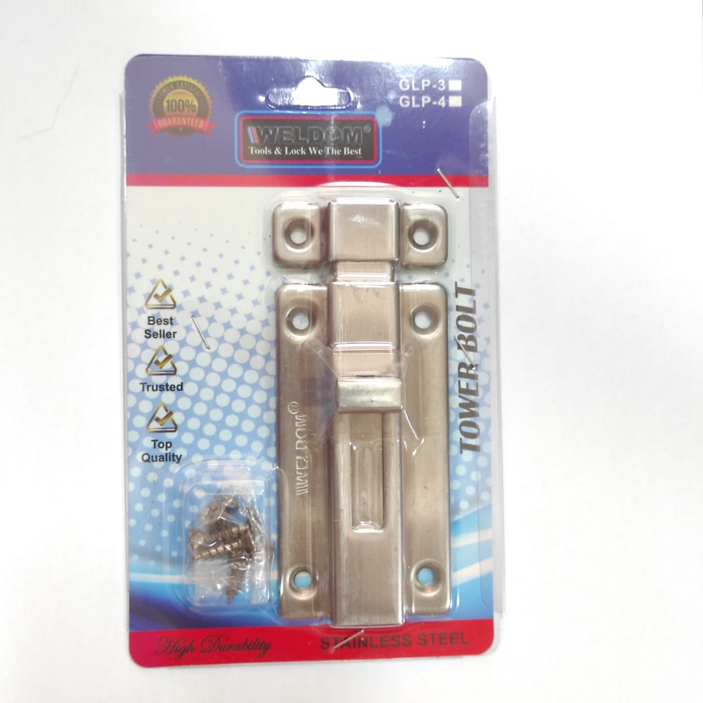 Kunci Pintu Slot Jendela Stainless 4 inch GS4-Grendel Pintu Selot Pengunci Jendela Stenlis Door Lock Bolt