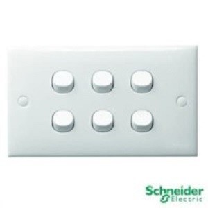 Schneider Saklar 6 Mata S-Classic Clipsal E36 Sakelar 6 Mata Clipsal 6 Gang 1 Way