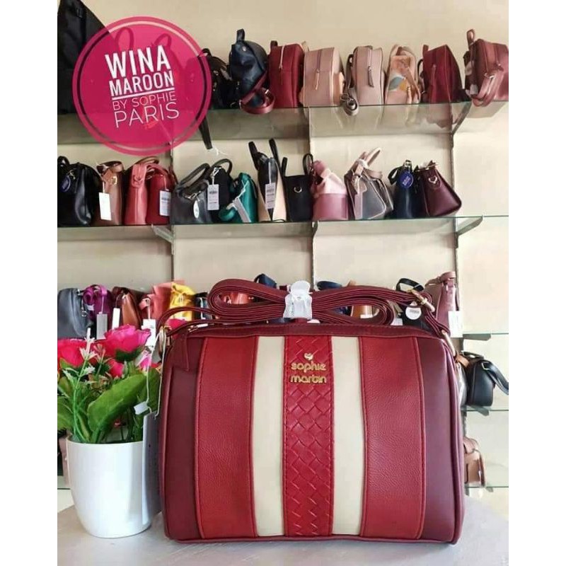 Tas Wina Maroon Sophie Martin Tas Sophie Martin Promo Murah tas Kerja