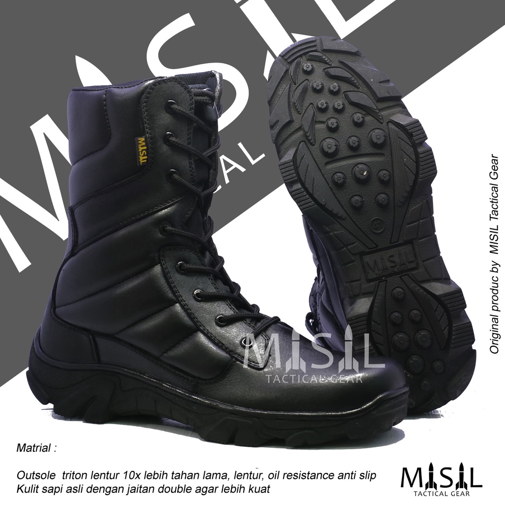 Sepatu pdl tni sepatu pdl polri pdl satpam muscle merk MISIL TACTICAL GEAR