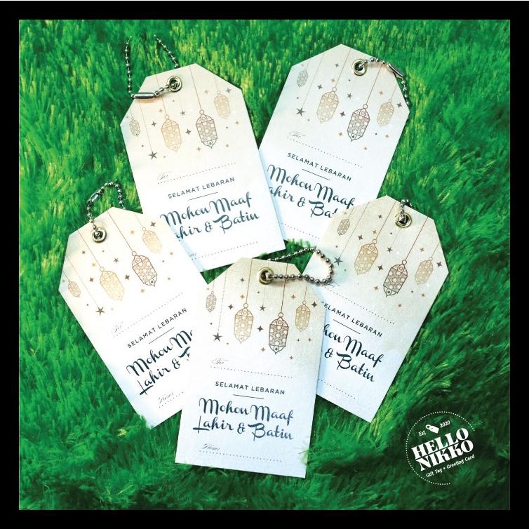 

LEBARAN GIFT HANG TAG EID MUBARAK IDUL FITRI SOUVENIR HAMPERS PARCEL TERMURAH