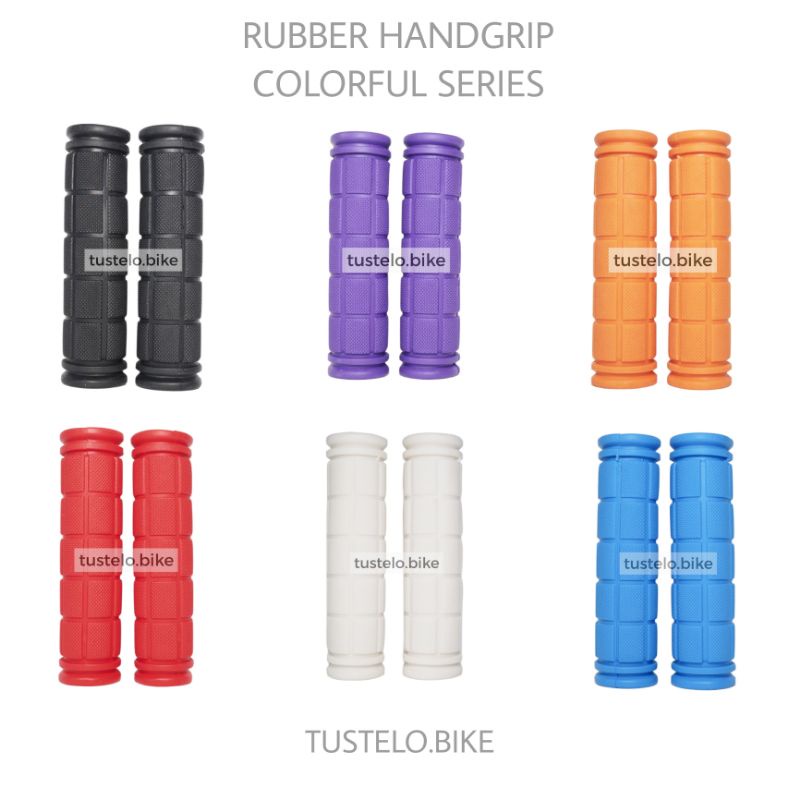 Handgrip Sepeda Colorful Rubber Hand Grip Stang Ungu Merah Biru Oren Hitam Putih