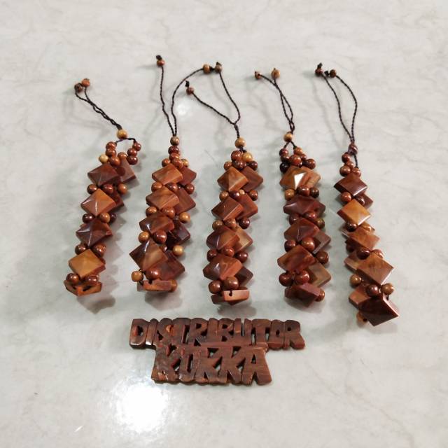 ( SUPER MURAH ) Grosir 5 pcs gelang kokka kaukah fukakah koka piramid herang coklat