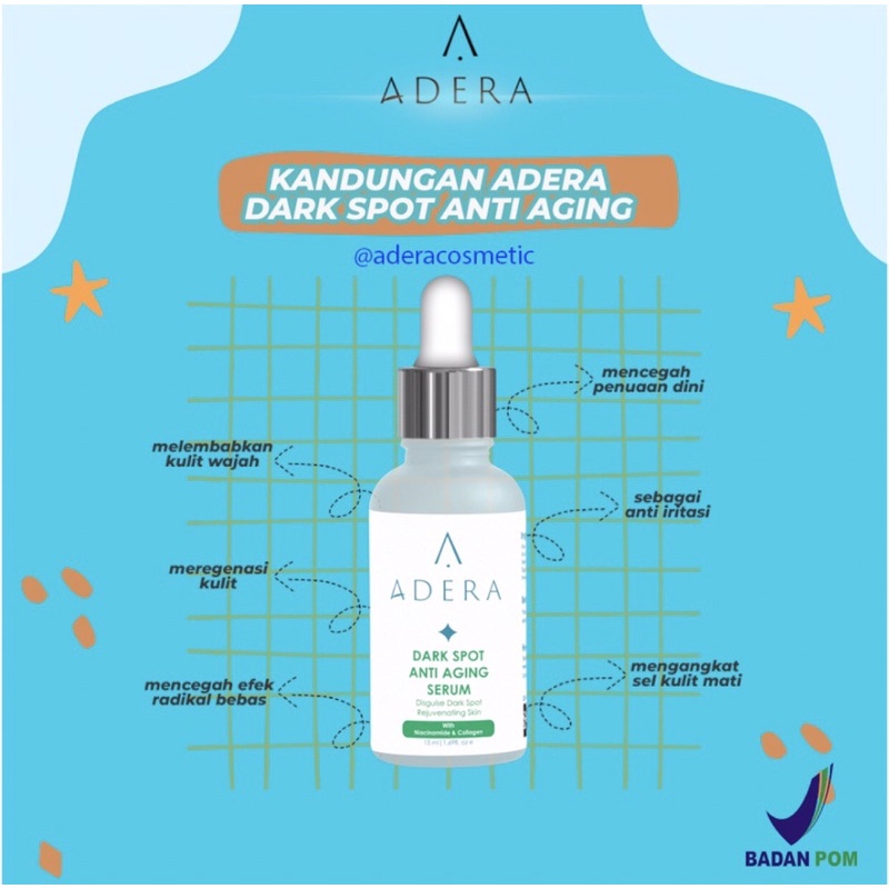 Adera Serum Wajah Glowing Putih Bersih Bebas Jerawat Kusam Flek Bintik Hitam Terdaftar BPOM