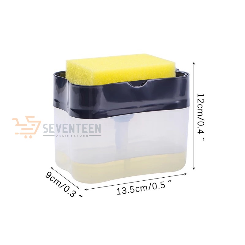 SEVENTEEN DISPENSER SABUN CUCI PIRING PUMP WADAH SABUN CUCI PIRING SOAP PUMP SPONGE CADDY MURAH