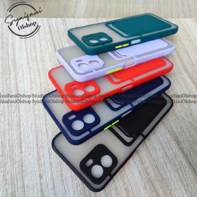 Card Case Vivo Y15s / Vivo V2120 Case Slot Kartu + Protection Camera