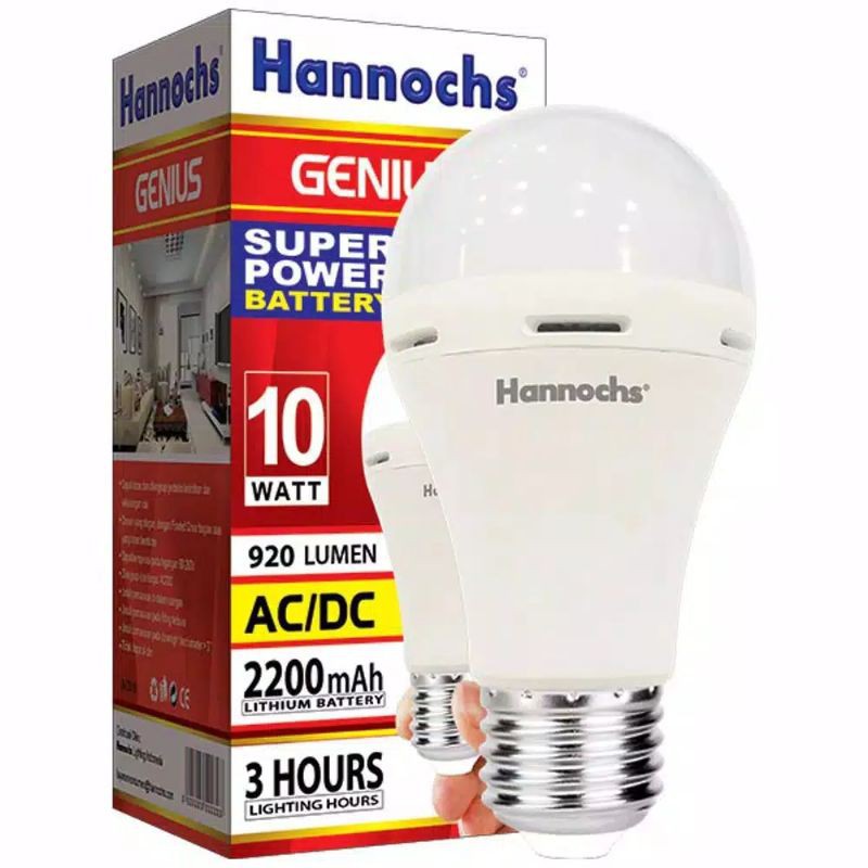 Bohlam LED Emergency AC/DC Hannochs Genius 6W/8W/10W/12W/15W