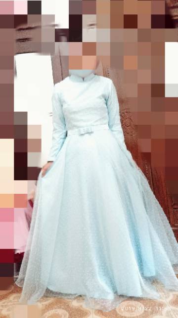 gamis organza dot