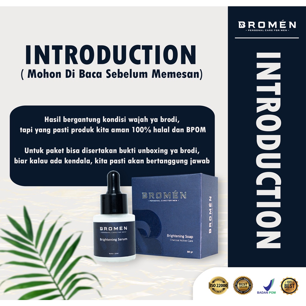 Bromen Brightening Soap - Sabun Muka Pria untuk Kulit Cerah &amp; Bebas Jerawat