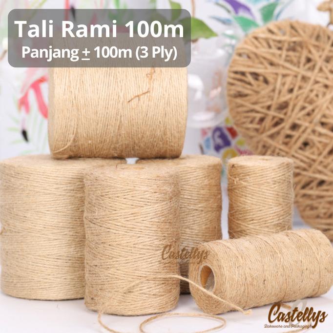 

~^~^~^] Tali Rami Goni Roll 100m Hemp Rope Twine Hangtag Hiasan Kotak Kue Kado