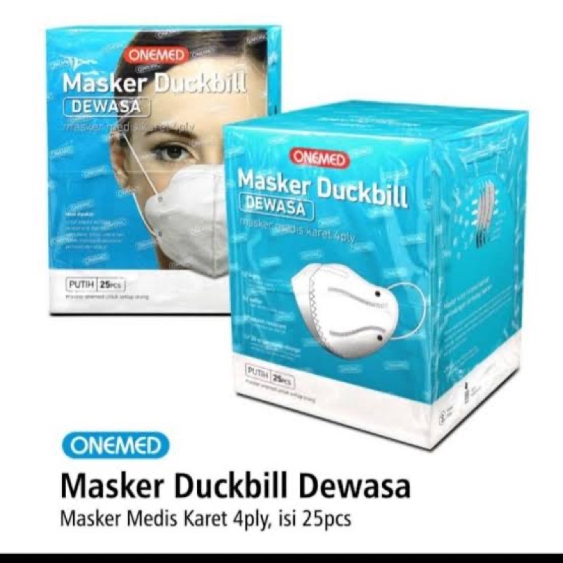 MASKER DUCKBILL ONEMED DEWASA 4PLY 25 PCS