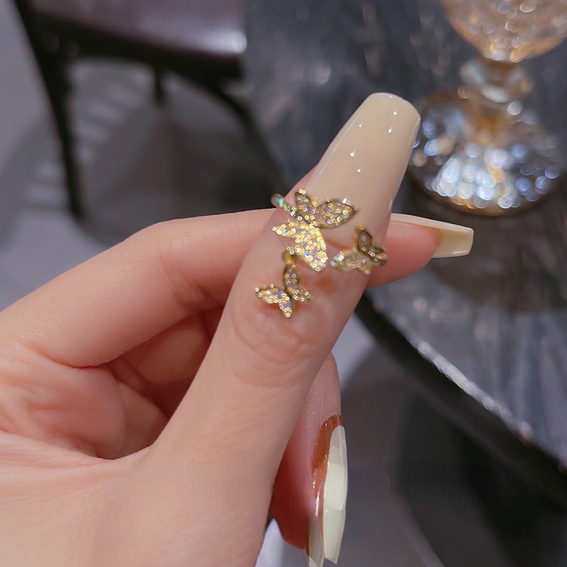 Cincin Ganda Desain Kupu-Kupu Untuk Wanita