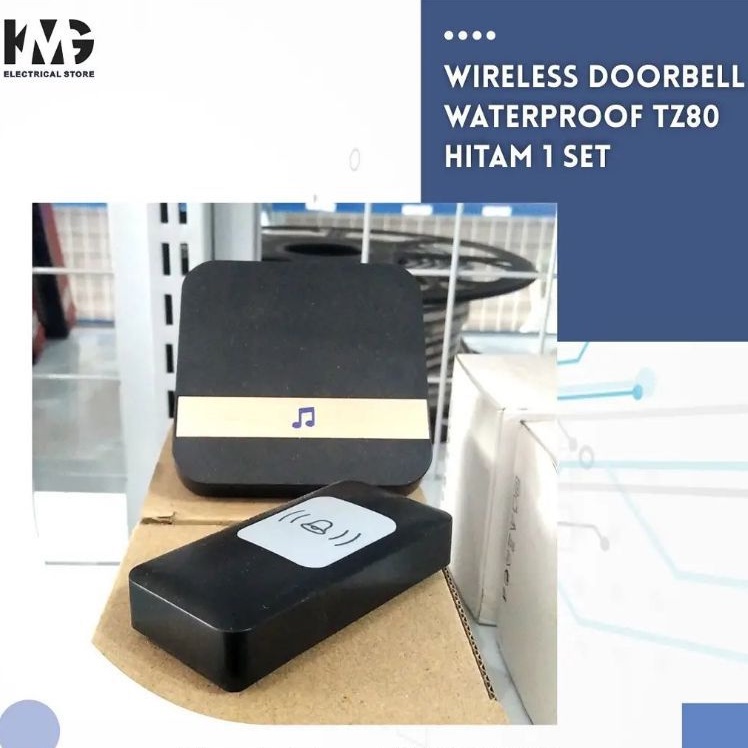 Wireless Doorbell Waterproof TZ80 Hitam 1 Set