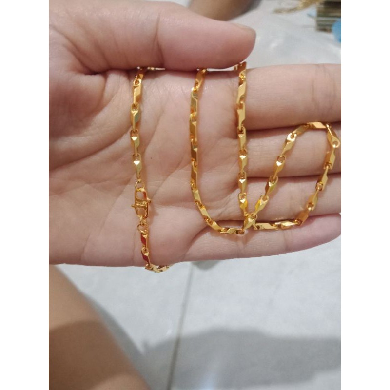 Kalung lapis emas biji padi