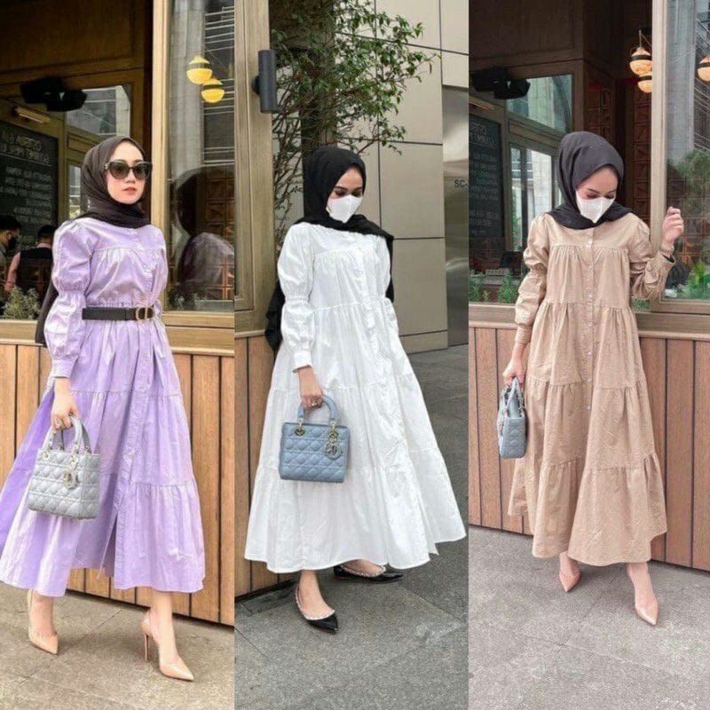 IL - ZOYA MIDI DRESSS FULL KANCING // QIQI MAXI DRESS KATUN PREMIUM