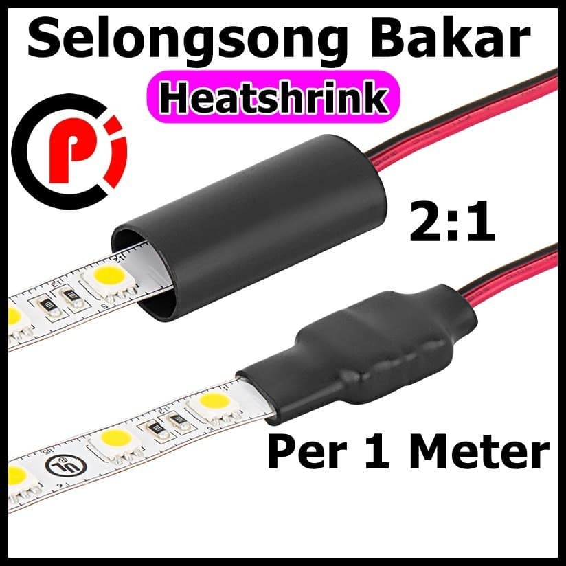 Heatshrink Selang Bakar 3mm 1Meter 1M Selongsong ciut Pembalut Kabel