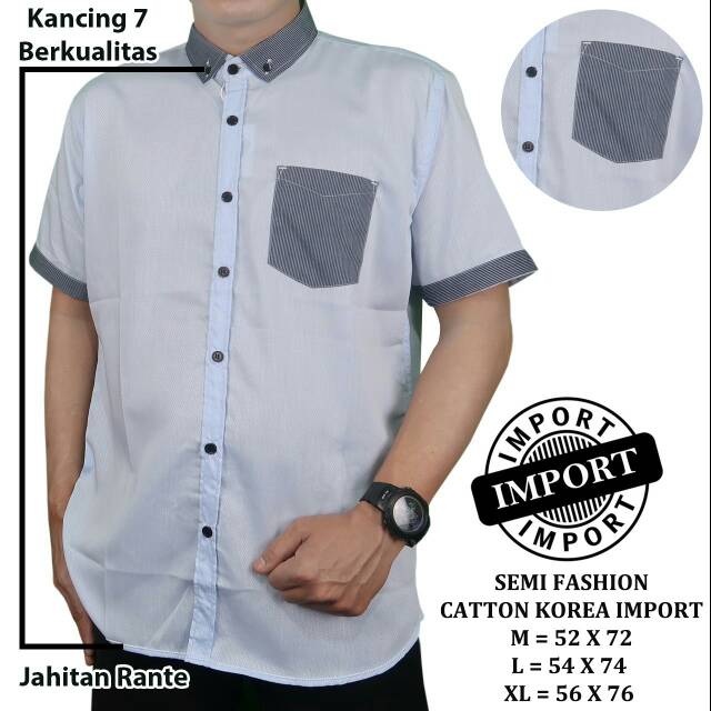 kameja semi fashion kameja pendek pria