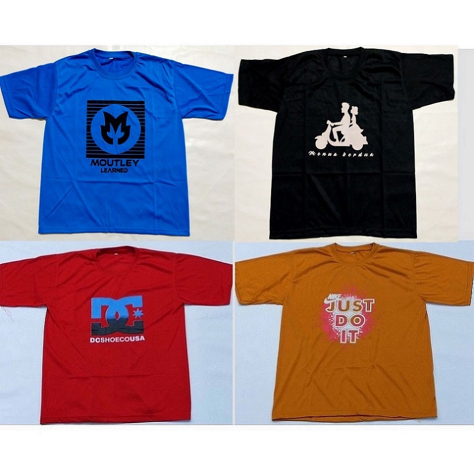 KAOS PENDEK PRIA UNISEX COWOK DEWASA DAN REMAJA POLYESTER  SIZE READY HARGA GROSIR