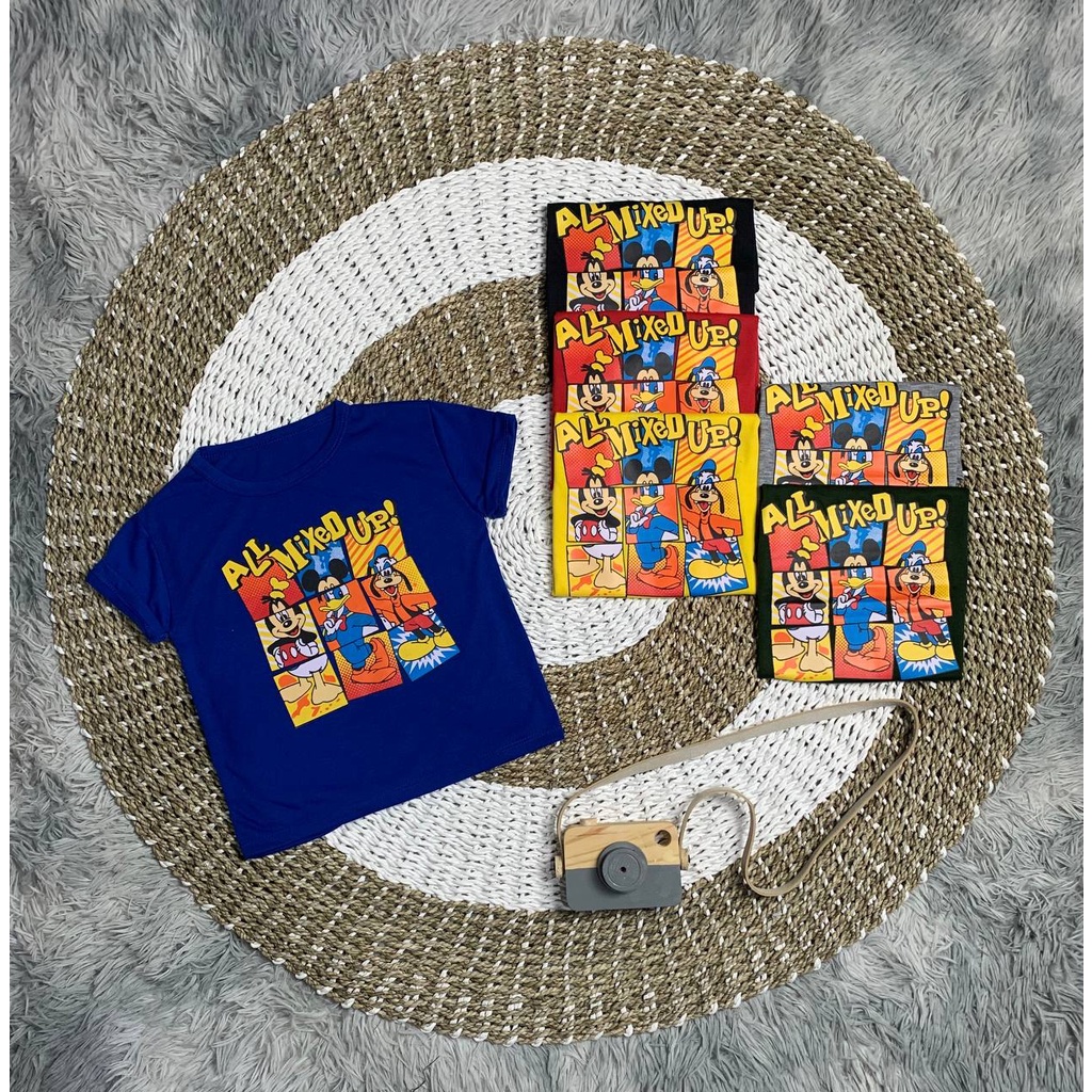 GOSIA KIDS - Kaos Atasan Anak Unisex All mix up Mickey | Baju Anak Perempuan Laki Laki Usia 6 Bulan - 5 Tahun | Gratis Ongkir | Bisa Cod
