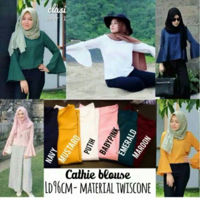 RX Fashion Cathie blouse Original - Bahan twiscon soft fit 