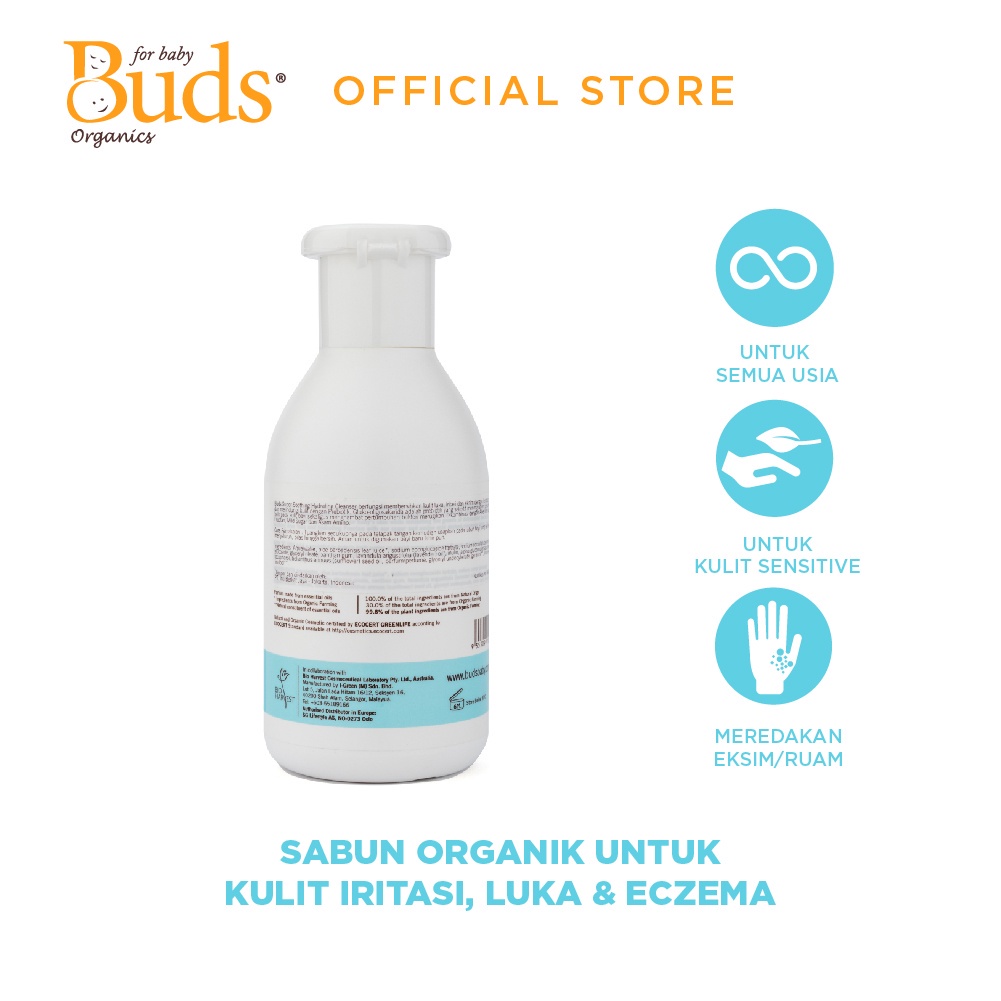 CBK - Buds Organics Super Soothing Hydrating Cleanser 225ml 425ml - Sabun Sampo Mandi Perawatan Iritasi Luka Eczema Bayi dan Anak