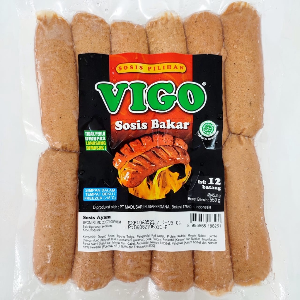 

VIGO SOSIS AYAM BAKAR MINI 500GR ISI 12 PCS