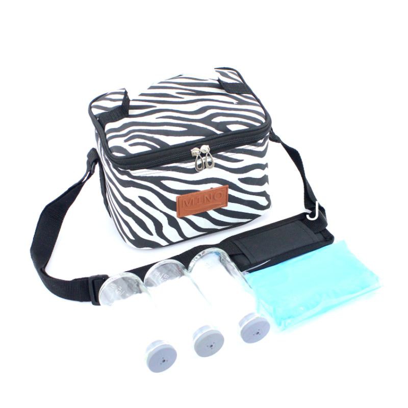 B9201 Tas Asi Corak Cooler Bag Mini Free 3 Botol Asi + 1 Blue Ice Gel - M1no RB3