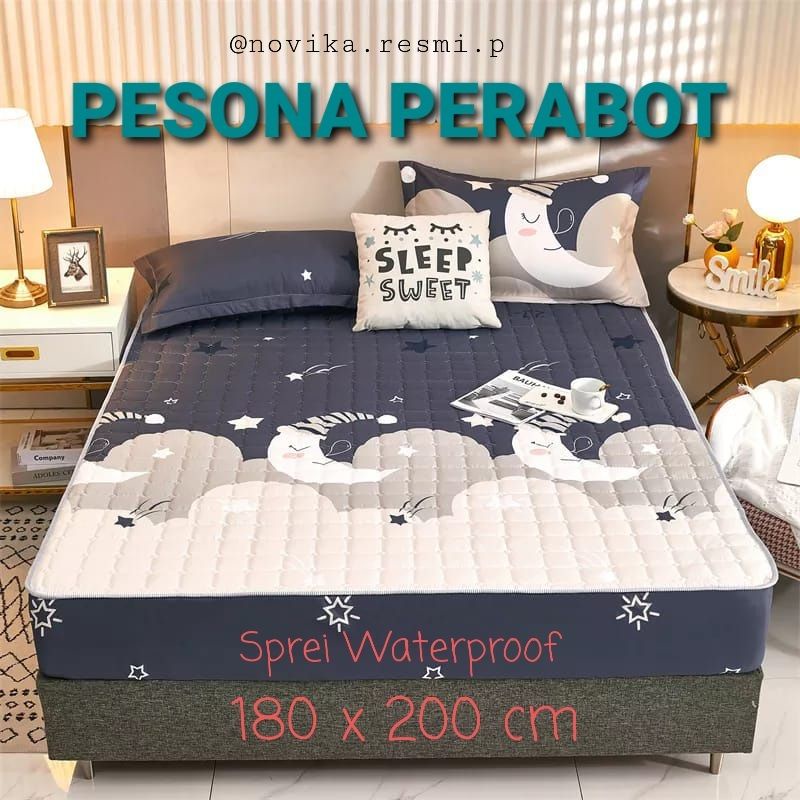 SPREI WATERPROOF IMPORT 180 X 200 CM / SPREI WATERPROOF ORIGINAL ANTI OMPOL SPREI ANTI TEMBUS / SPREI ANTI AIR BAHAN ADEM LEMBUT DAN KARET KELILING SEPREI ANTIAIR KARET KELILING ANTIPANAS ANTI TEMBUS OMPOL-2