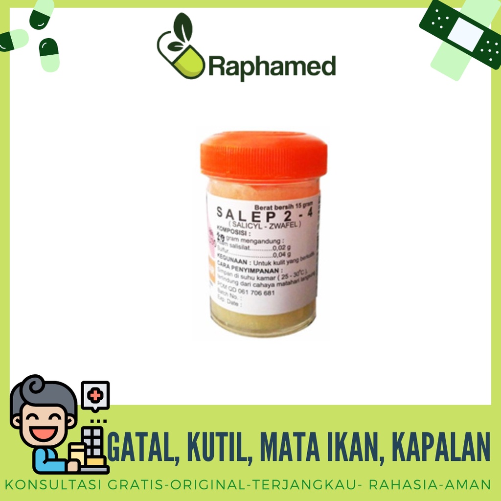 SALEP 2-4 belerang sulfur cream mata ikan gatal skabies kapalan krim 24 salep