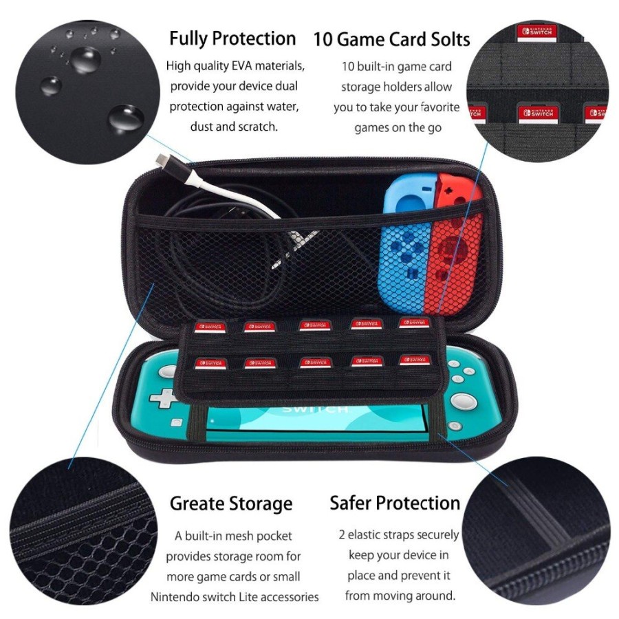 Nintendo Switch Lite Protective Carry Case Storage Bag Travel Case Eva