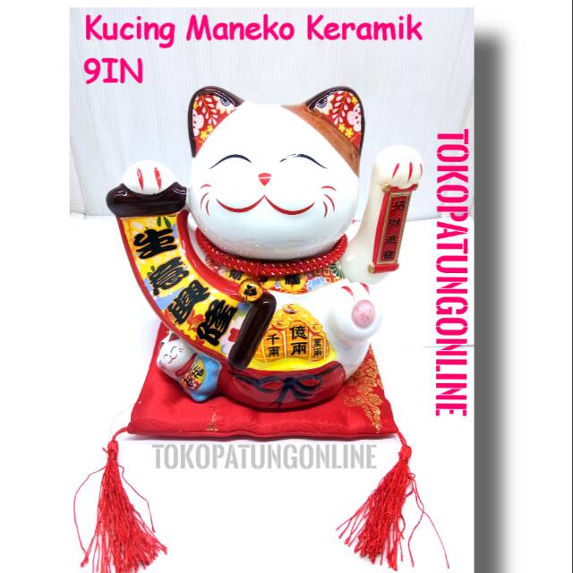 Kucing Maneko Tulisan Keramik 9IN