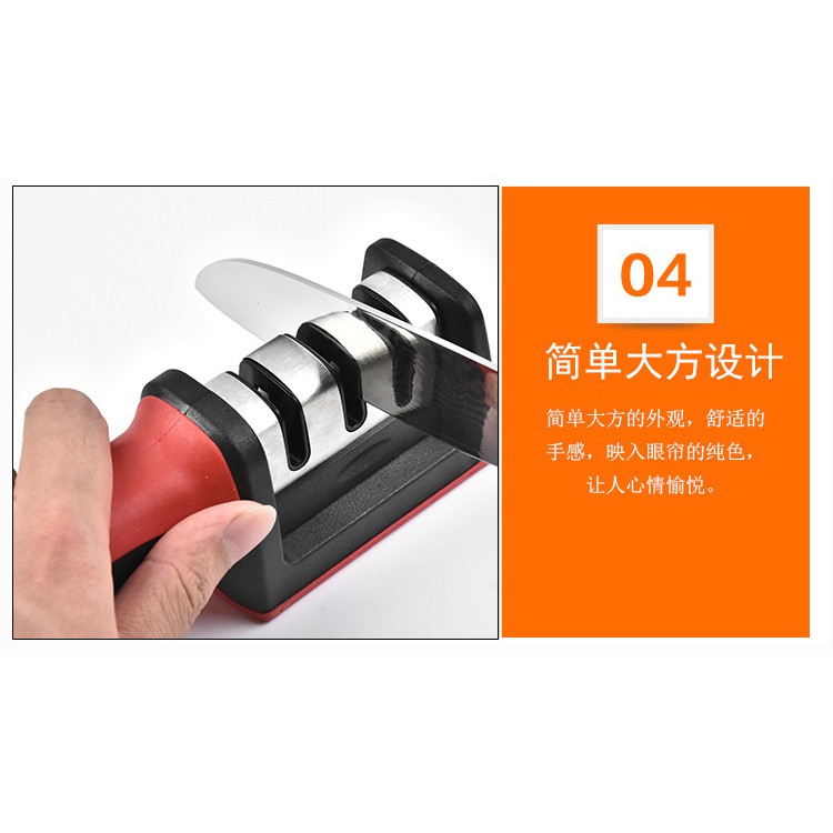 Pengasah Pisau Dapur Multifungsi / Sharpener Knife Warna Hitam - Murah