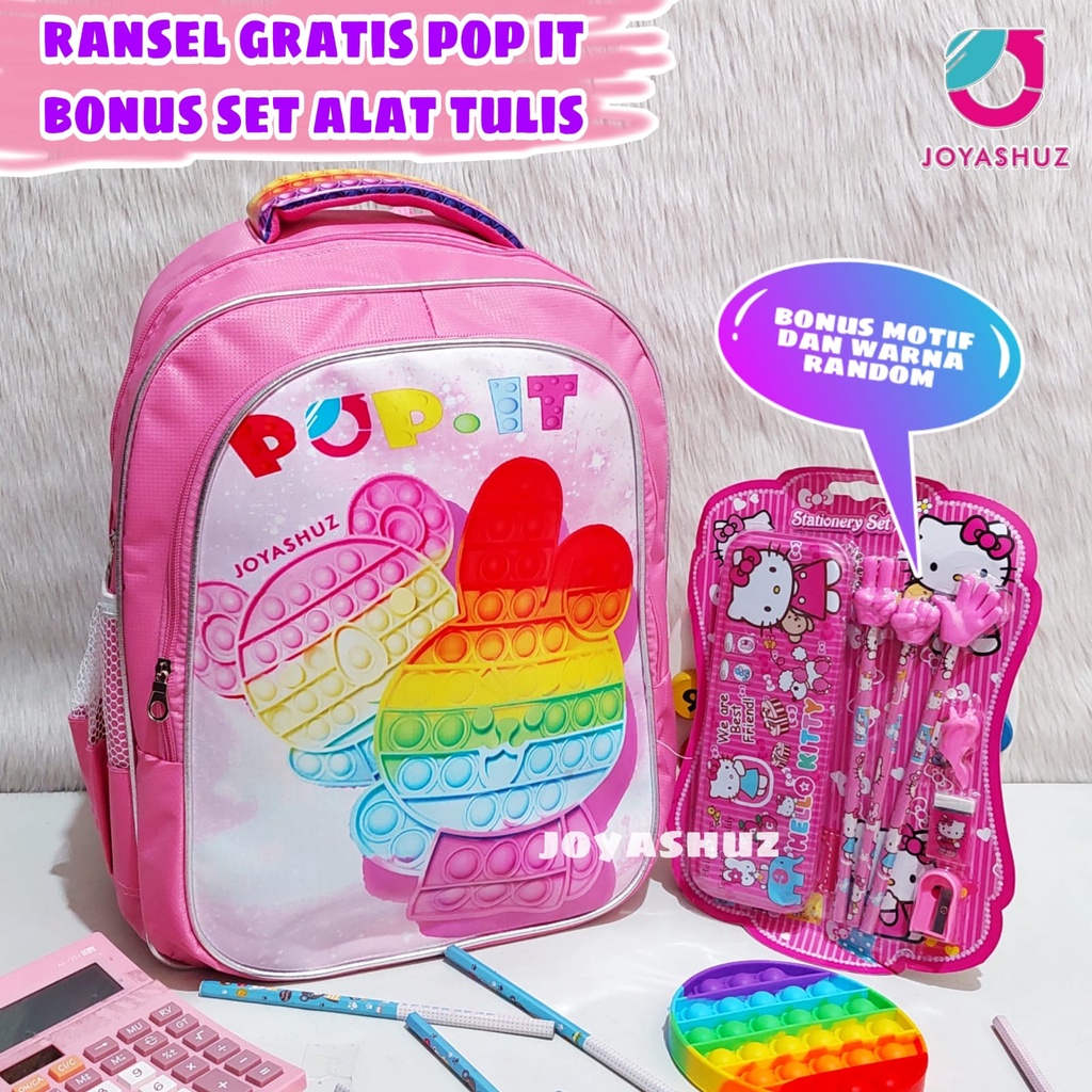 Tas Pop IT Gratis Mainan Pop It - Tas Ransel Anak Perempuam Gratis POP IT - Tas Anak Gratis Hadiah - Ransel POP IT - Tas Anak Gemas - POP IT - Ransel Gratis Mainan - Ransel Anak Perempuan SD - Joyashuz