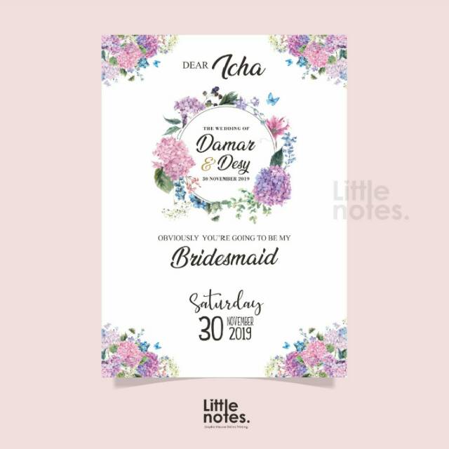 Jual Attire Guide Card / Bridesmaid Card 2 sisi  Shopee Indonesia