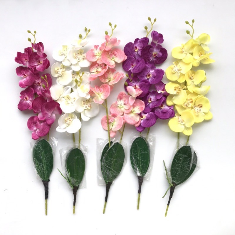 ANGGREK MEKAR X2 - bunga plastik palsu artificial home decor shabby chic grosir anggrek murah