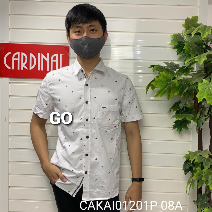 gos CARDINAL KEMEJA JEANS Slimfit Hem Cowok Baju Atasan Lengan Pendek Original