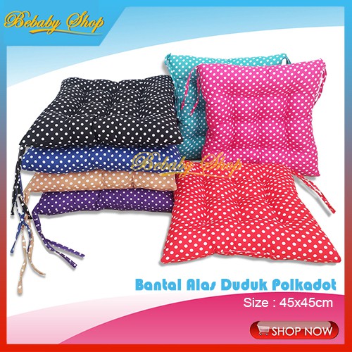 Bantal Alas Duduk Polkadot 45x45cm Bantal Sofa Bantal Kursi Bantal Lesehan Multifungsi