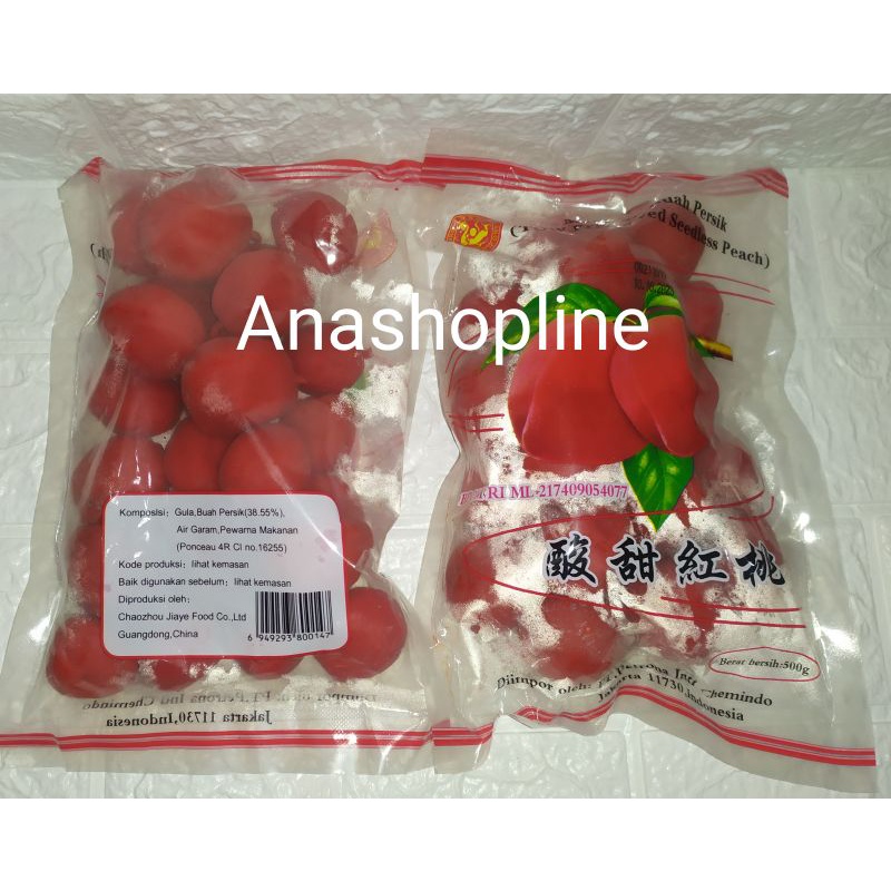

Jual manisan buah persik angto merah 500gr