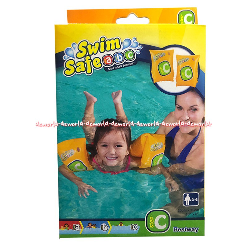 Bestway Swim Safe Step C pelampung anak untuk tangan lengan bahan PVC vinyl dengan katup pengaman Best Way