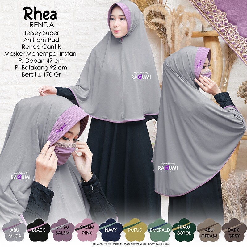 [Original Raqumi]Rhea Renda Hijab/Thea Khimar by Raqumi Hijab